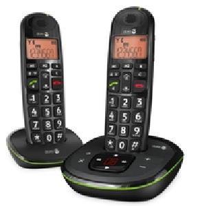 Doro PhoneEasy 105wr Duo - DECT-Telefon - Freisprecheinrichtung - 20 Eintragungen - Anrufer-Identifikation - Schwarz